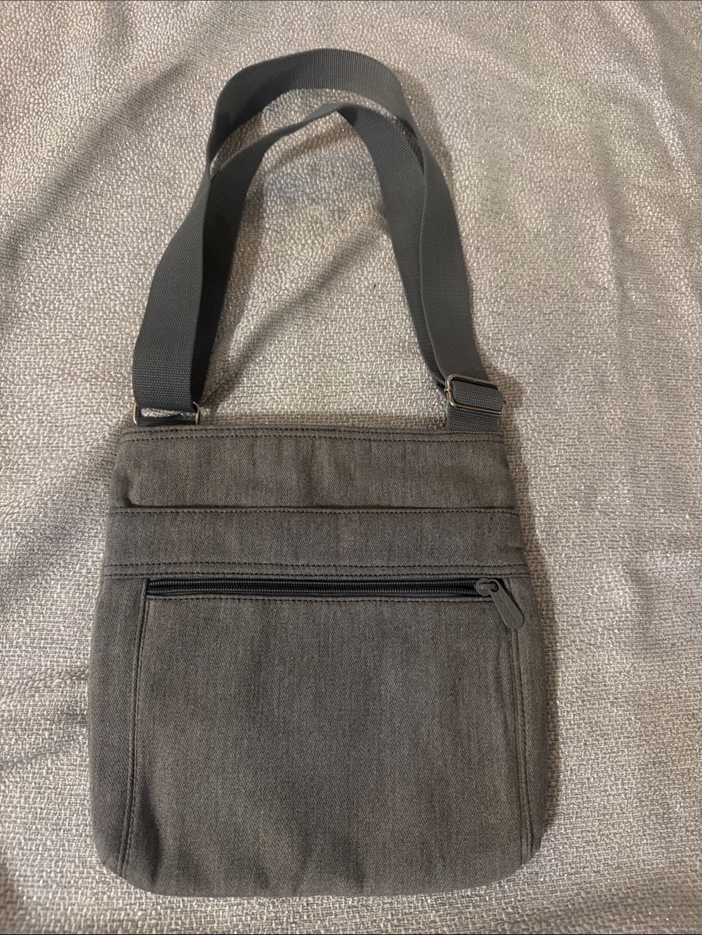 thirty-one Gray Canvas Crossbody Bag